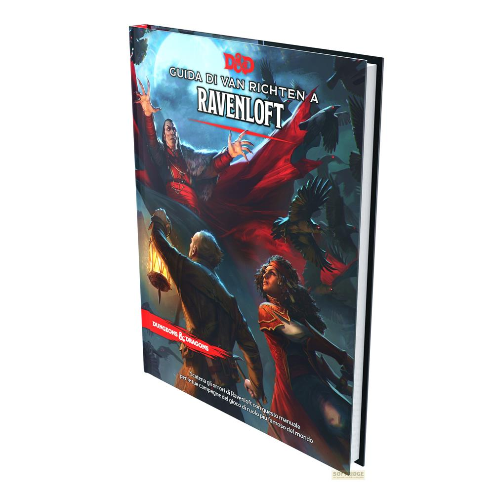 Ein Buchcover zeigt eine Szene mit einem Vampir, der über zwei Personen und Raben schwebt.