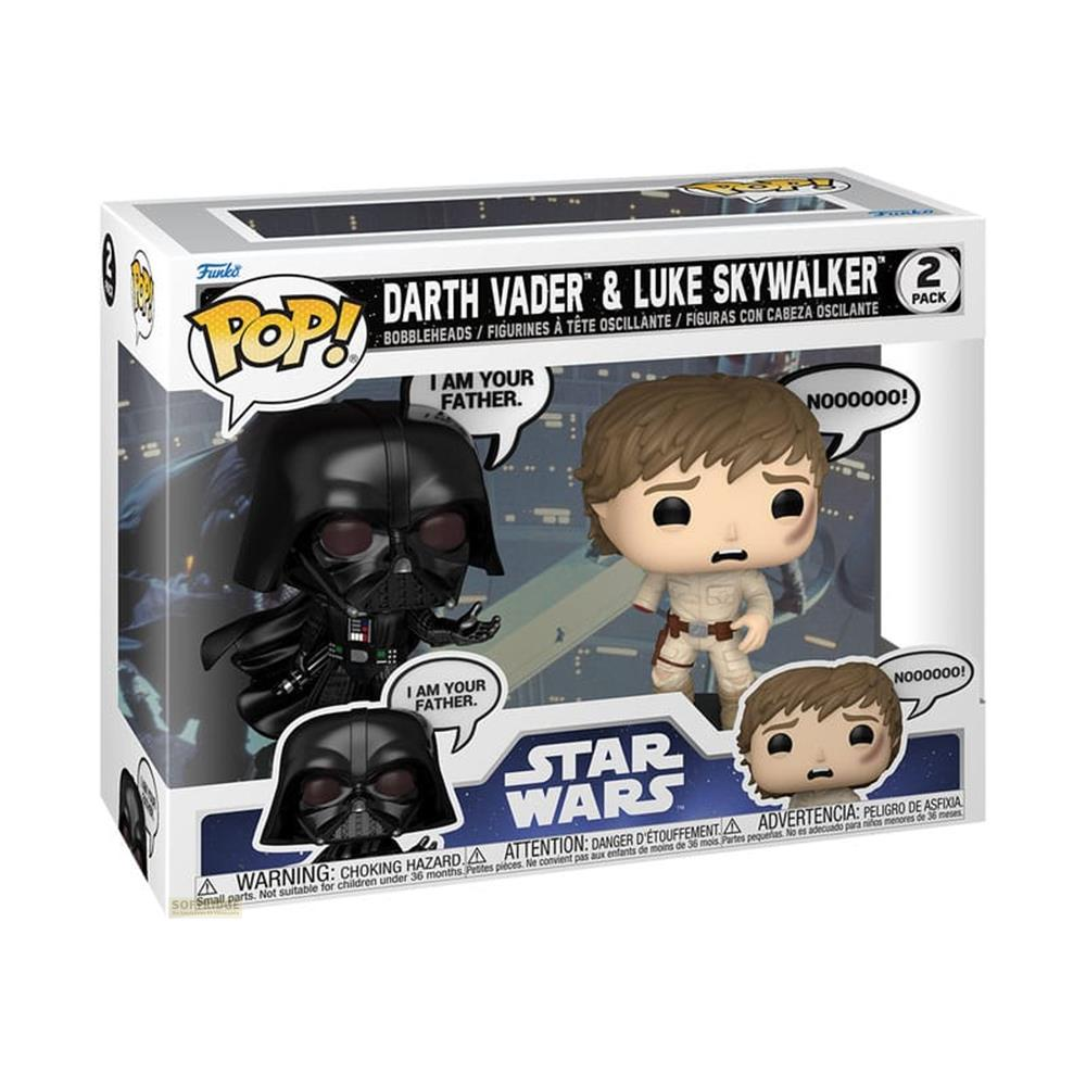 Figuras Funko Pop! Star Wars de Darth Vader y Luke Skywalker en paquete de 2.