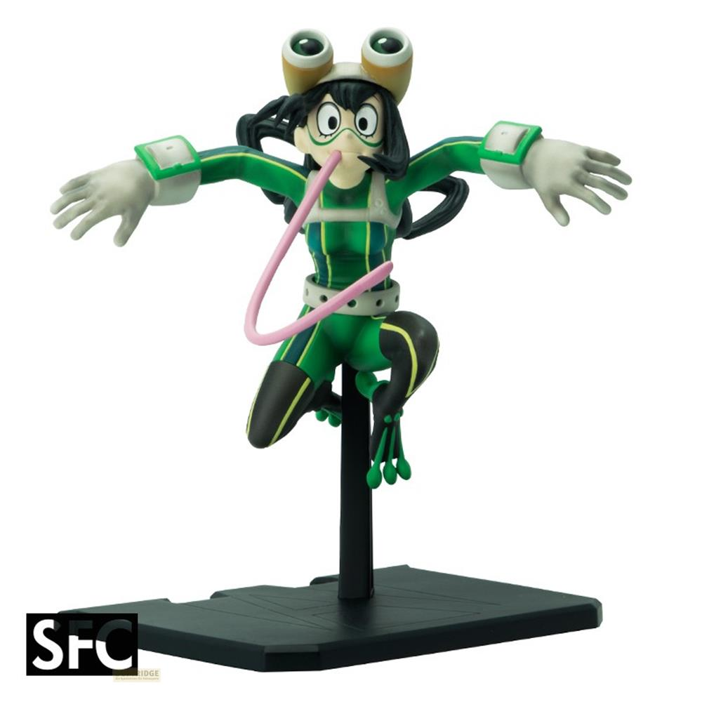 Figur einer Anime-Figur in grünem Anzug mit Zunge aus dem Mund.