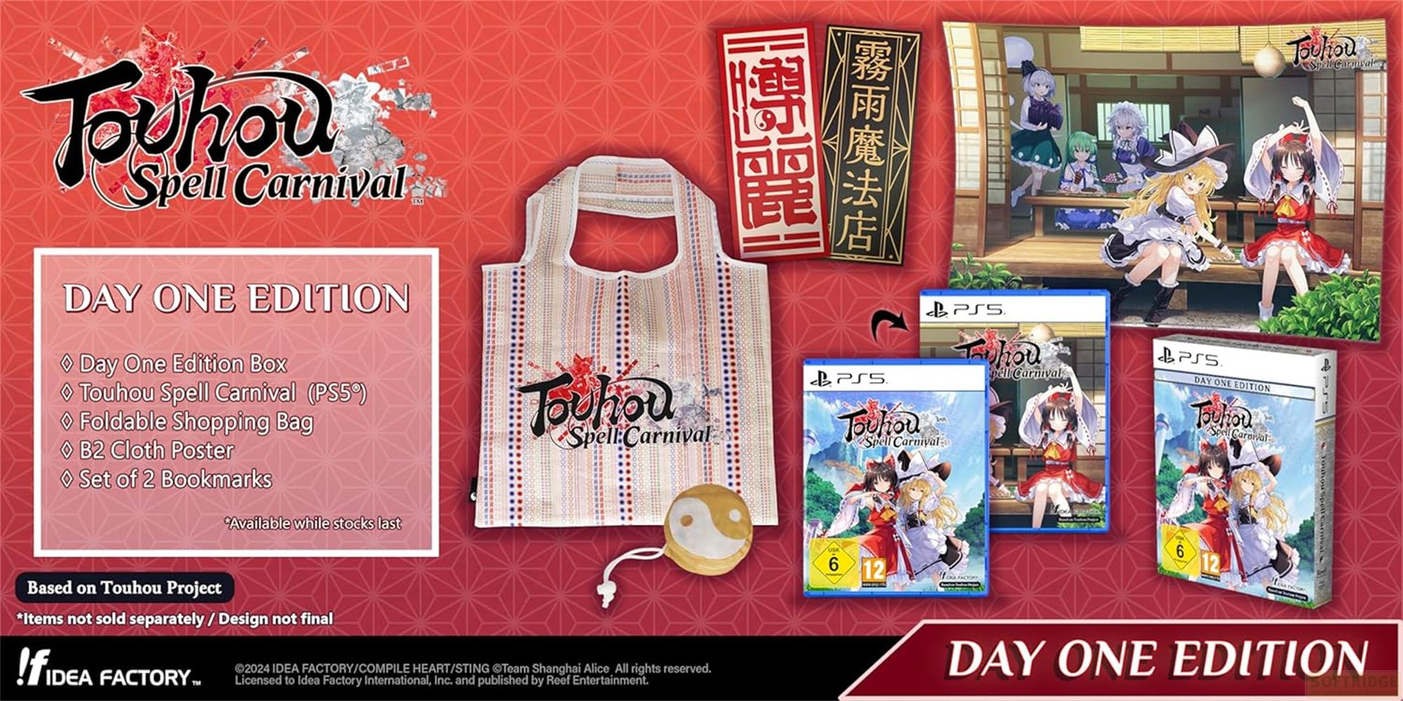 PS5-Spiel "Touhou Spell Carnival" Day One Edition mit Tasche und Poster.