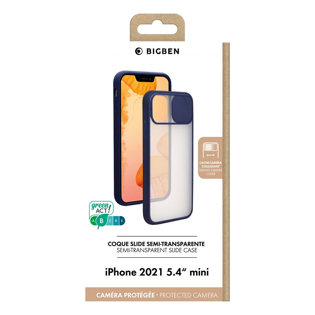 Custodia trasparente iPhone 13 con copri-fotocamera scorrevole.