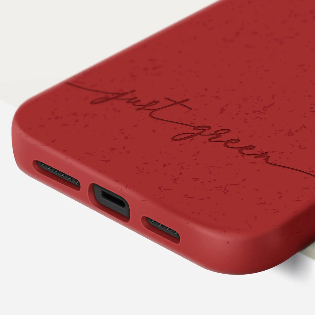 Cover rossa per telefono con testo inciso 