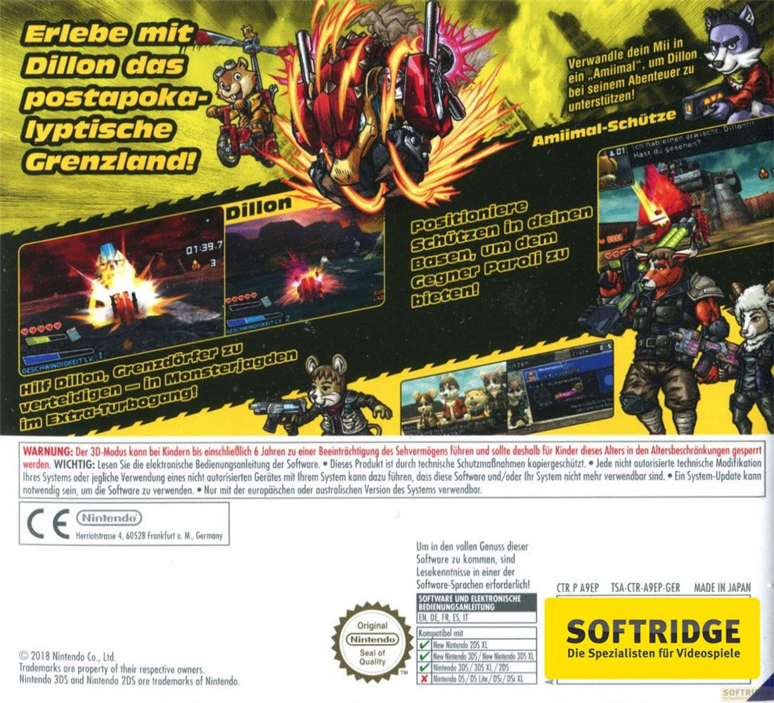Spiel-Cover mit cartoonartigen Charakteren in Action, Text und Nintendo-Logo.