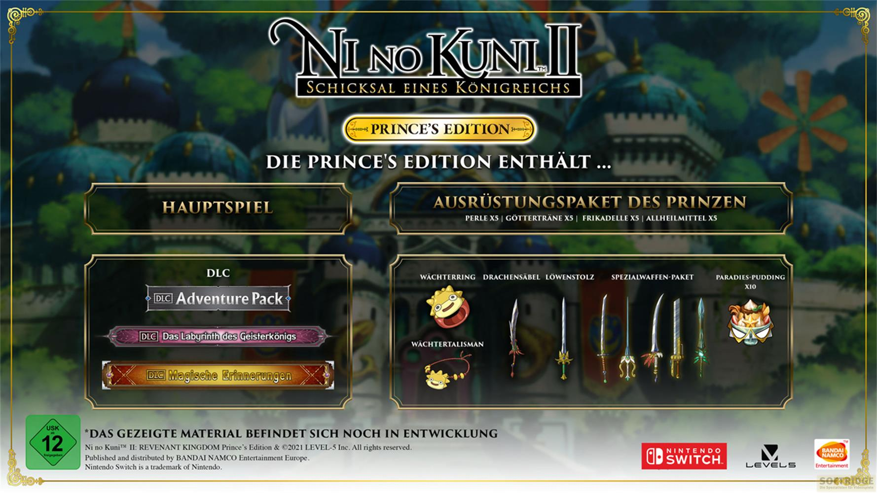 Ni no Kuni II Prince's Edition: Hauptspiel, Ausrüstungspaket, DLCs, Boni.