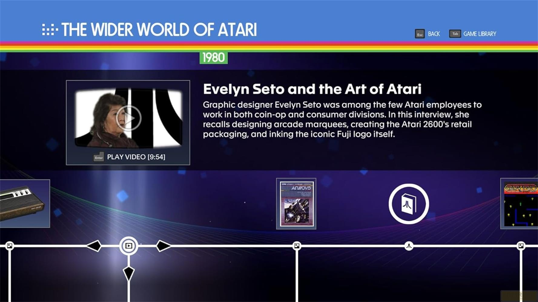 Evelyn Seto und die Kunst von Atari, mit Archivmaterial und einem Video.