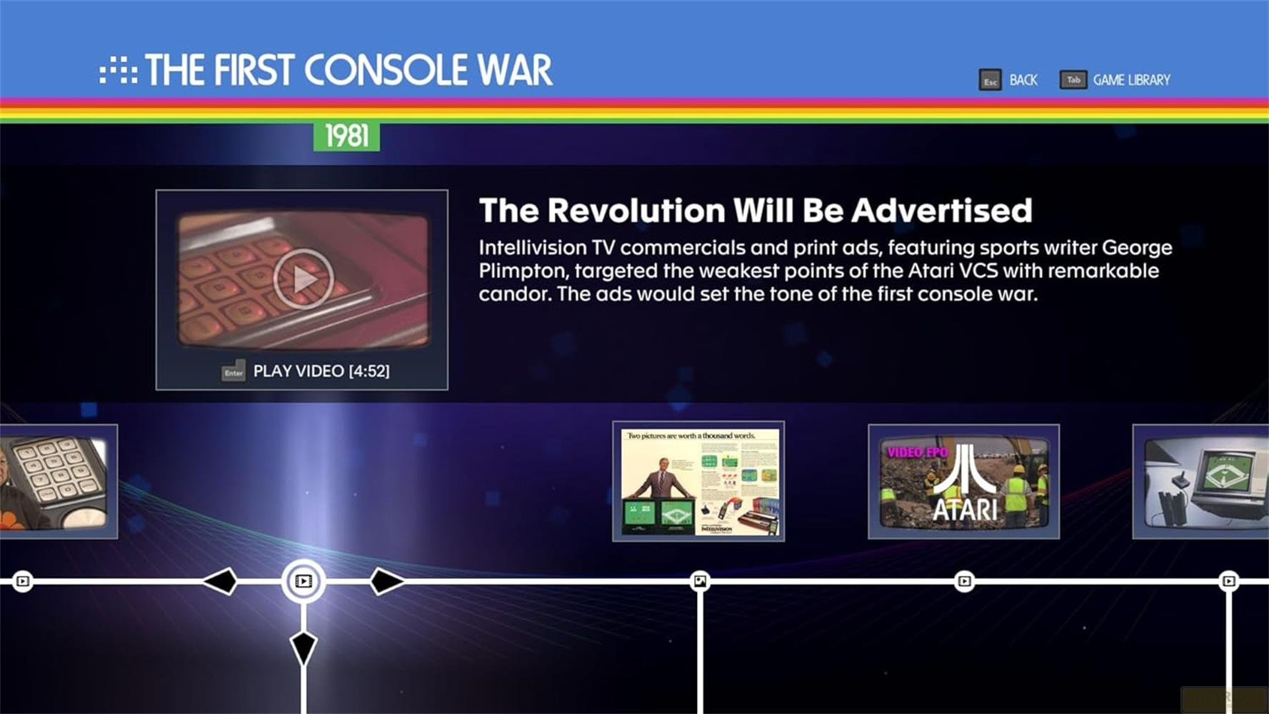 Zeitleiste mit Video-Vorschau von "The Revolution Will Be Advertised".