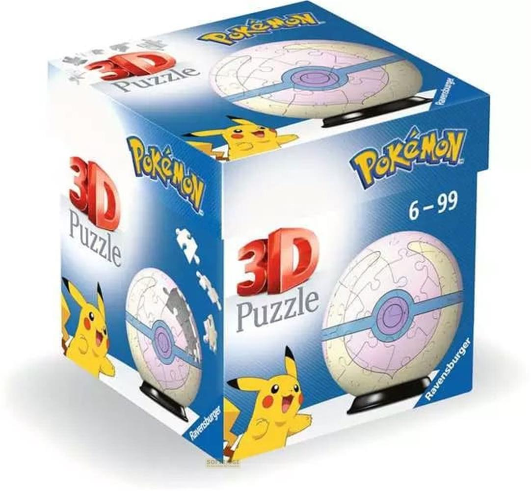 Pudełko z puzzlami 3D Pokémon z Pikachu i puzzlami Poké Ball.