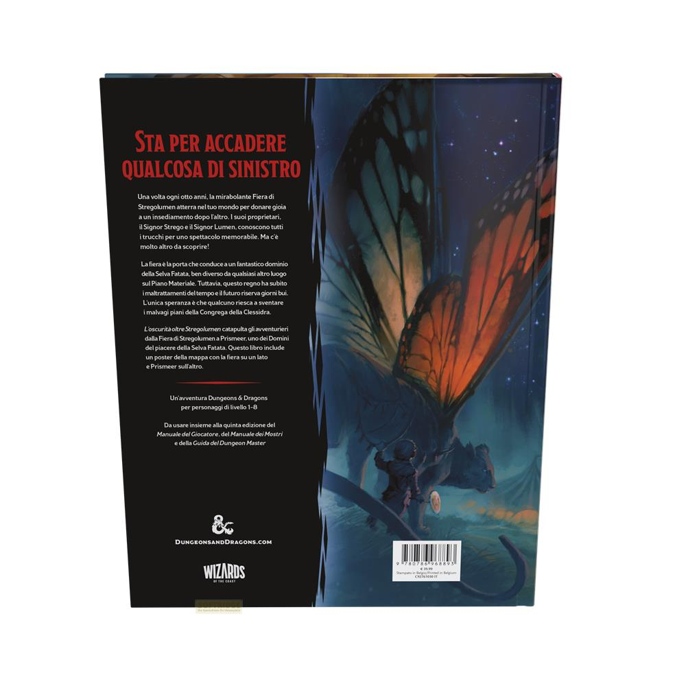 Buchcover mit einem Schmetterling und Text 'Sta Per Accadere Qualcosa Di Sinistro'.
