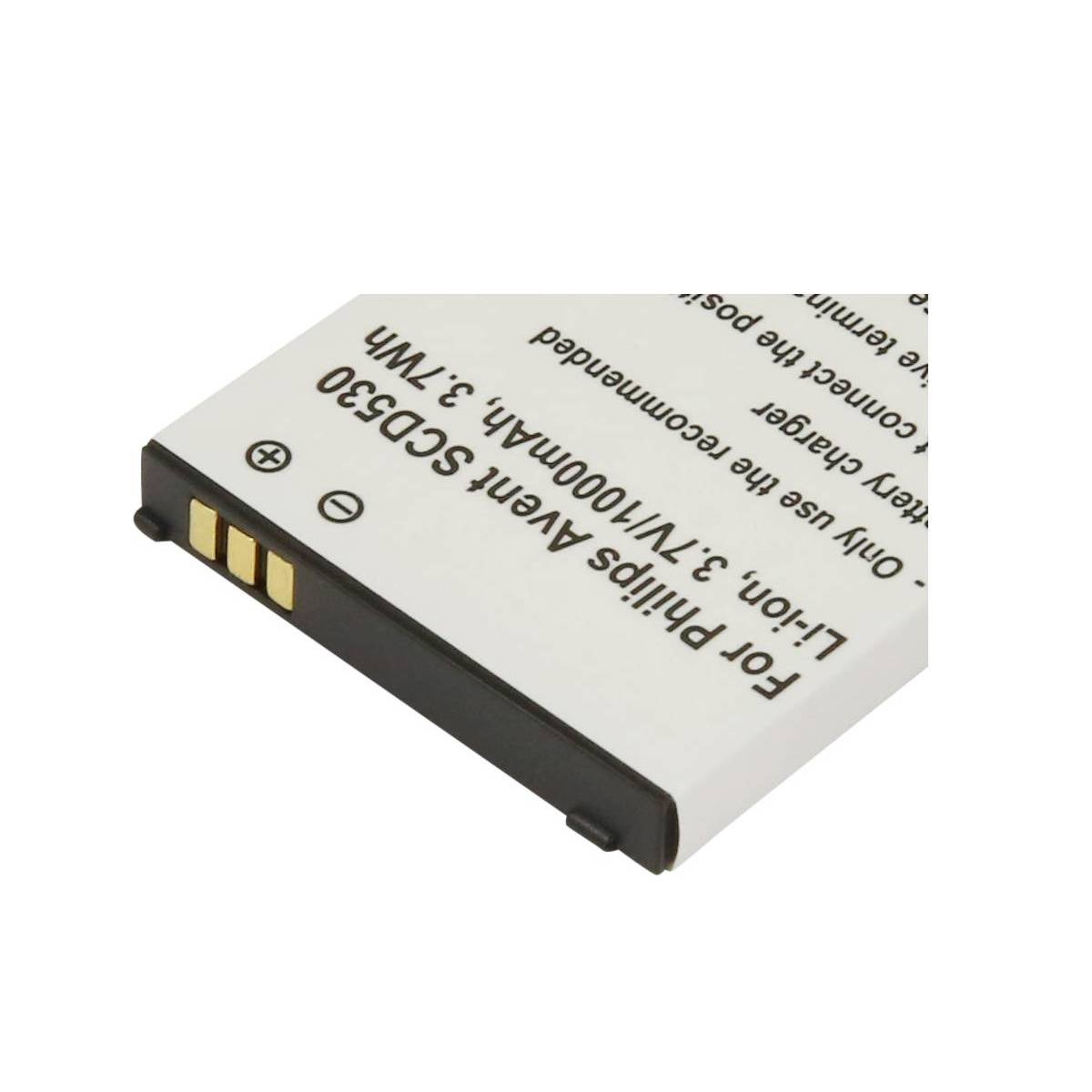 Ein weißer Akku für Philips Avent SCD530 mit 3,7V/1000mAh.