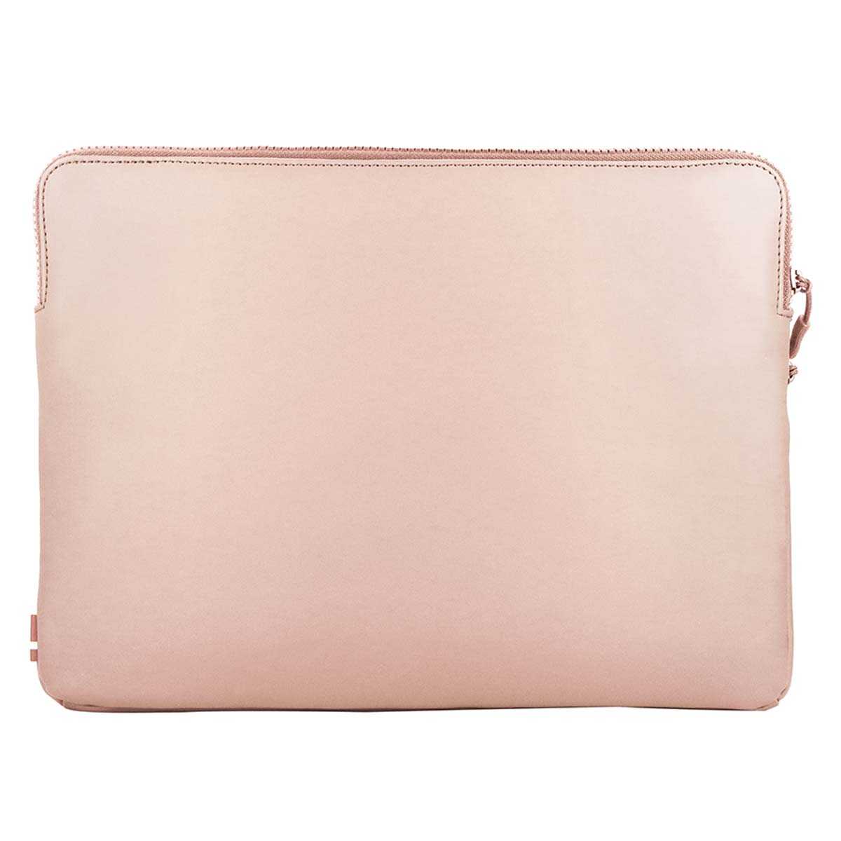 Una custodia rosa per laptop con cerniera. Semplice ed elegante.