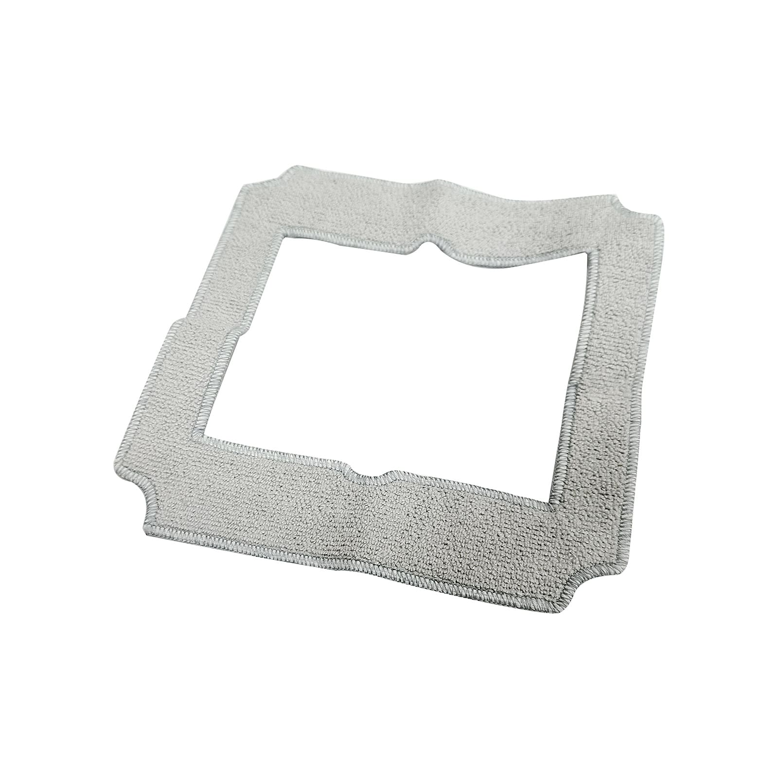 Grauer, rechteckiger Moppaufsatz mit wellenförmigen Kanten.