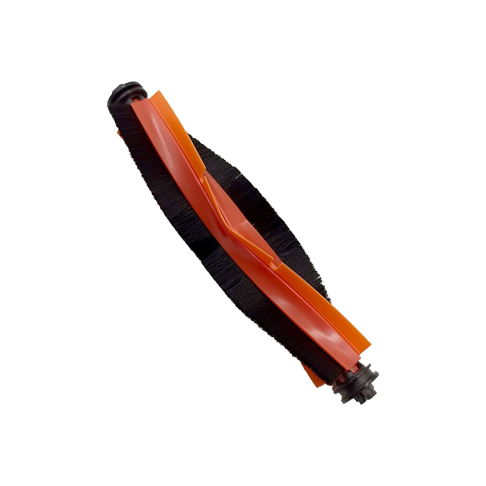 Orange und schwarze Bürste für Staubsauger, freigestellt.