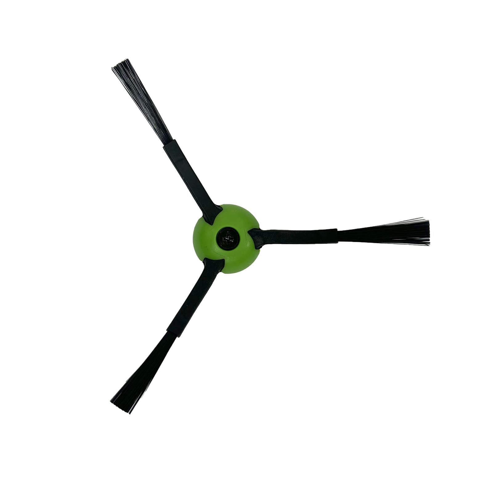 Centre vert avec trois bras de brosse noirs, fond blanc