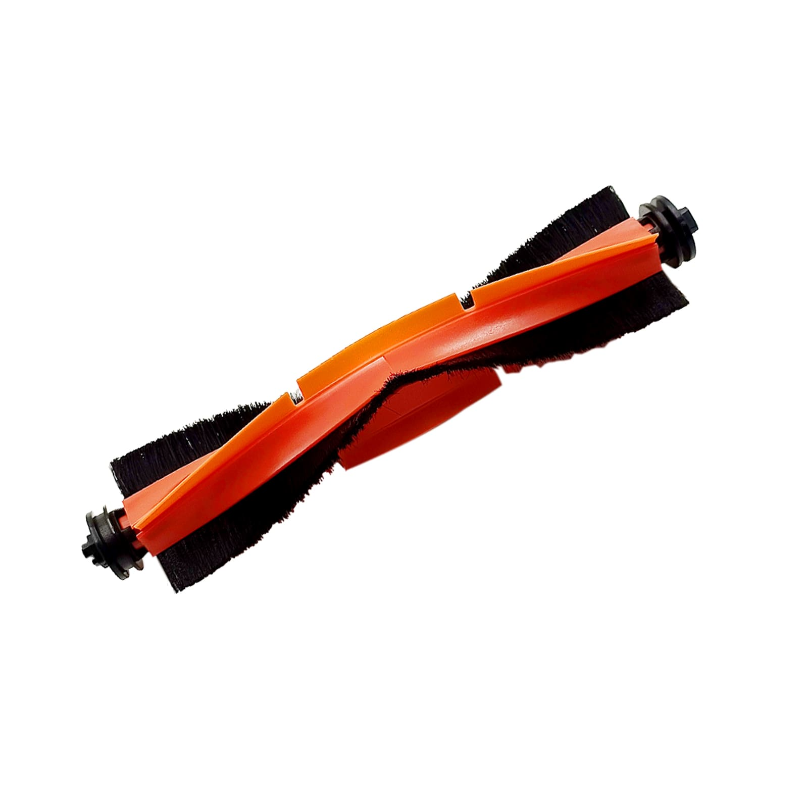 Eine orangefarbene Hauptbürste mit schwarzen Borsten für einen Staubsauger.