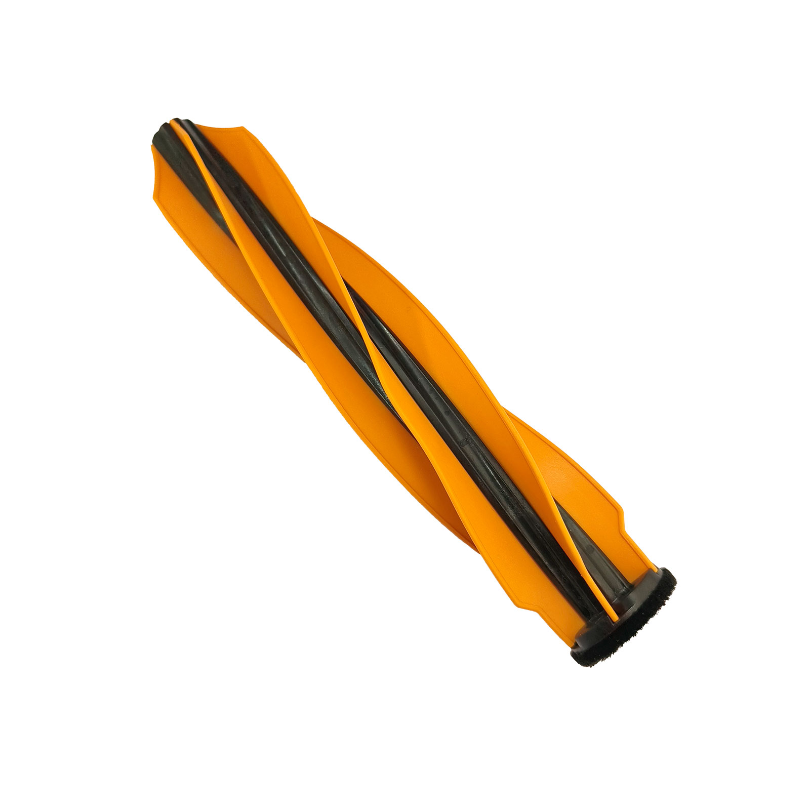 Orange Bürste mit schwarzem Kern auf weißem Hintergrund.