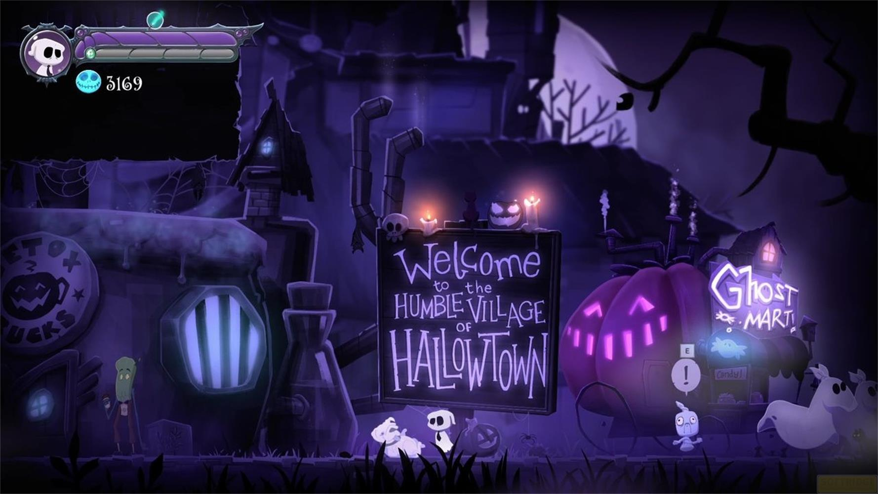 Benvenuti a Hallowtown, con zucche, fantasmi e un market spettrale.