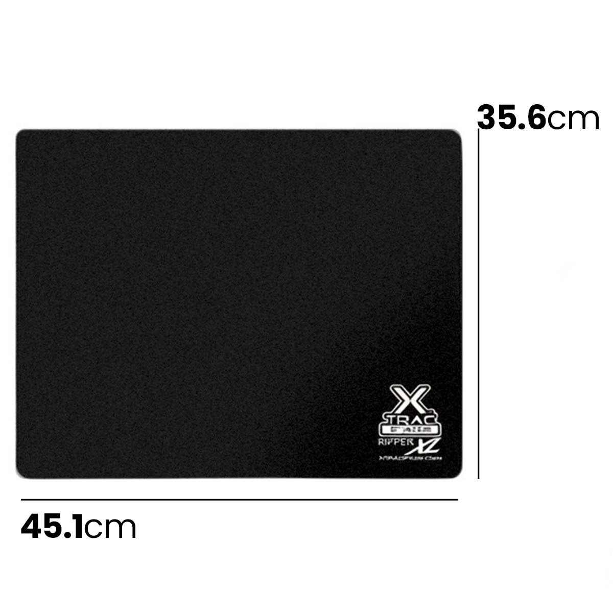 Tappetino per mouse nero con logo, 45,1 cm x 35,6 cm.