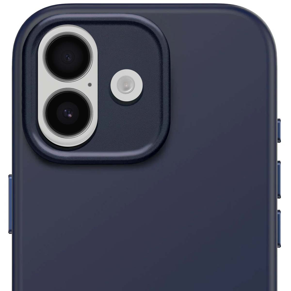 Primo piano del retro scuro di uno smartphone con due fotocamere e un flash.