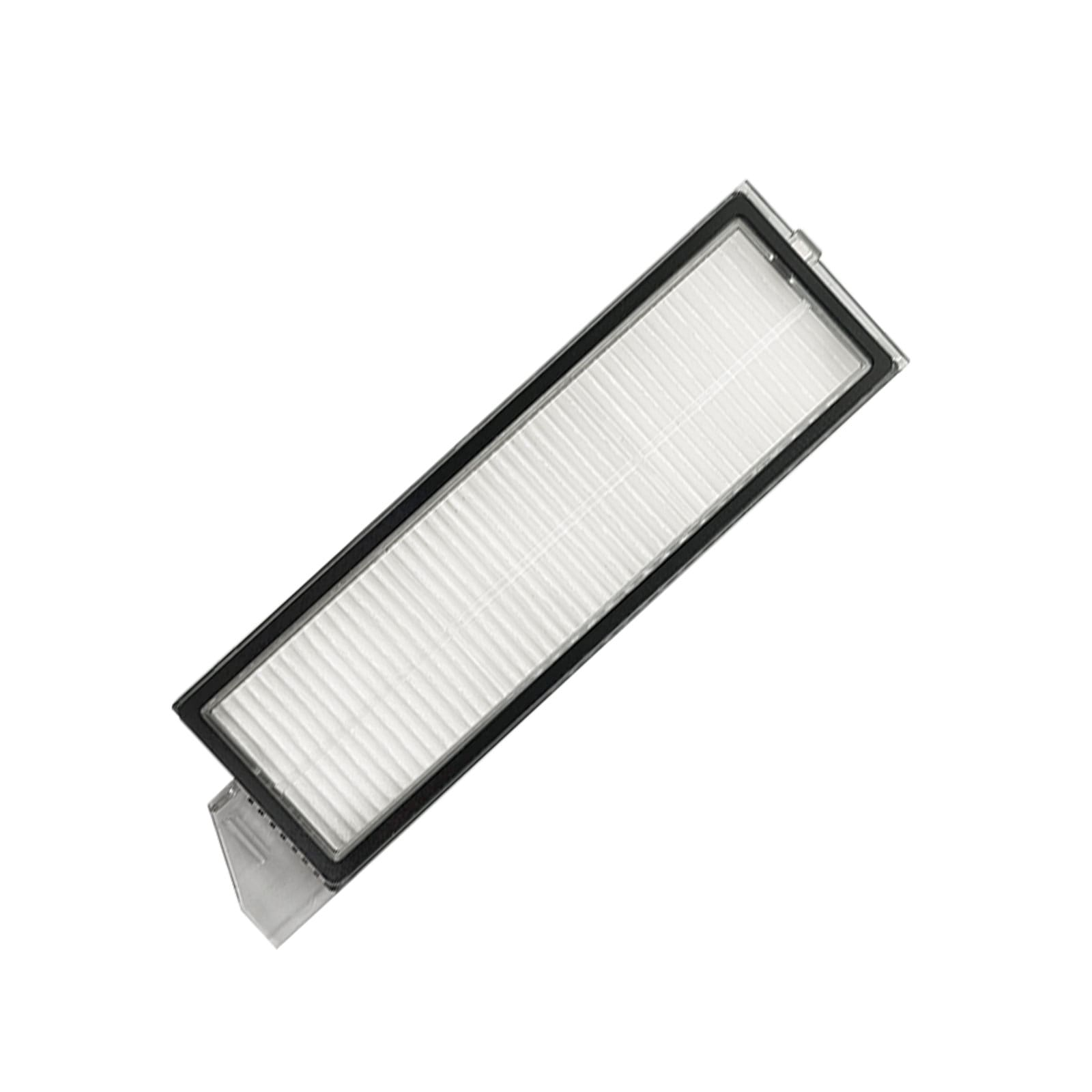Ein rechteckiger Staubsaugerfilter mit Falten und schwarzem Rahmen.