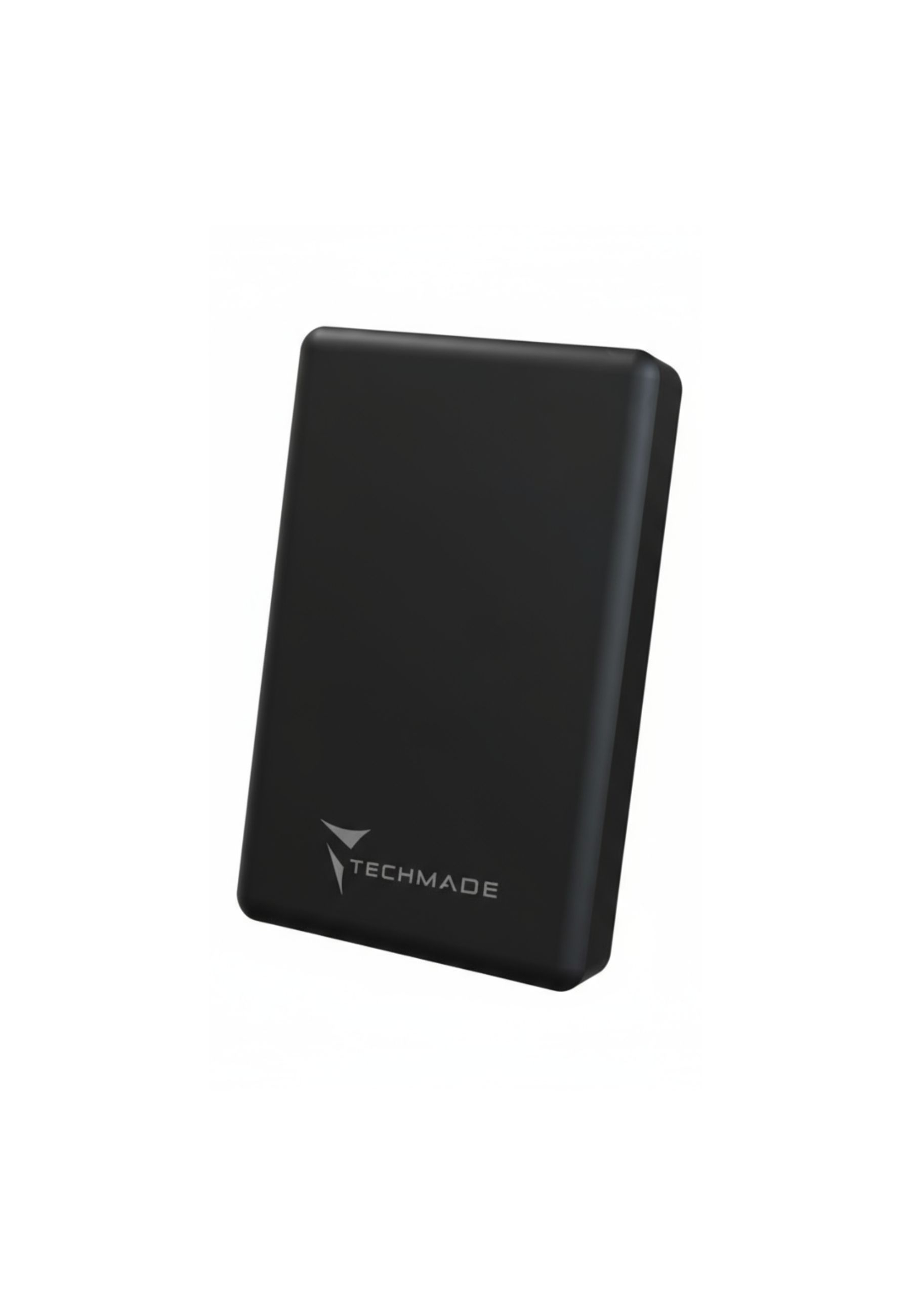 Dispositivo Techmade nero con logo su sfondo bianco.