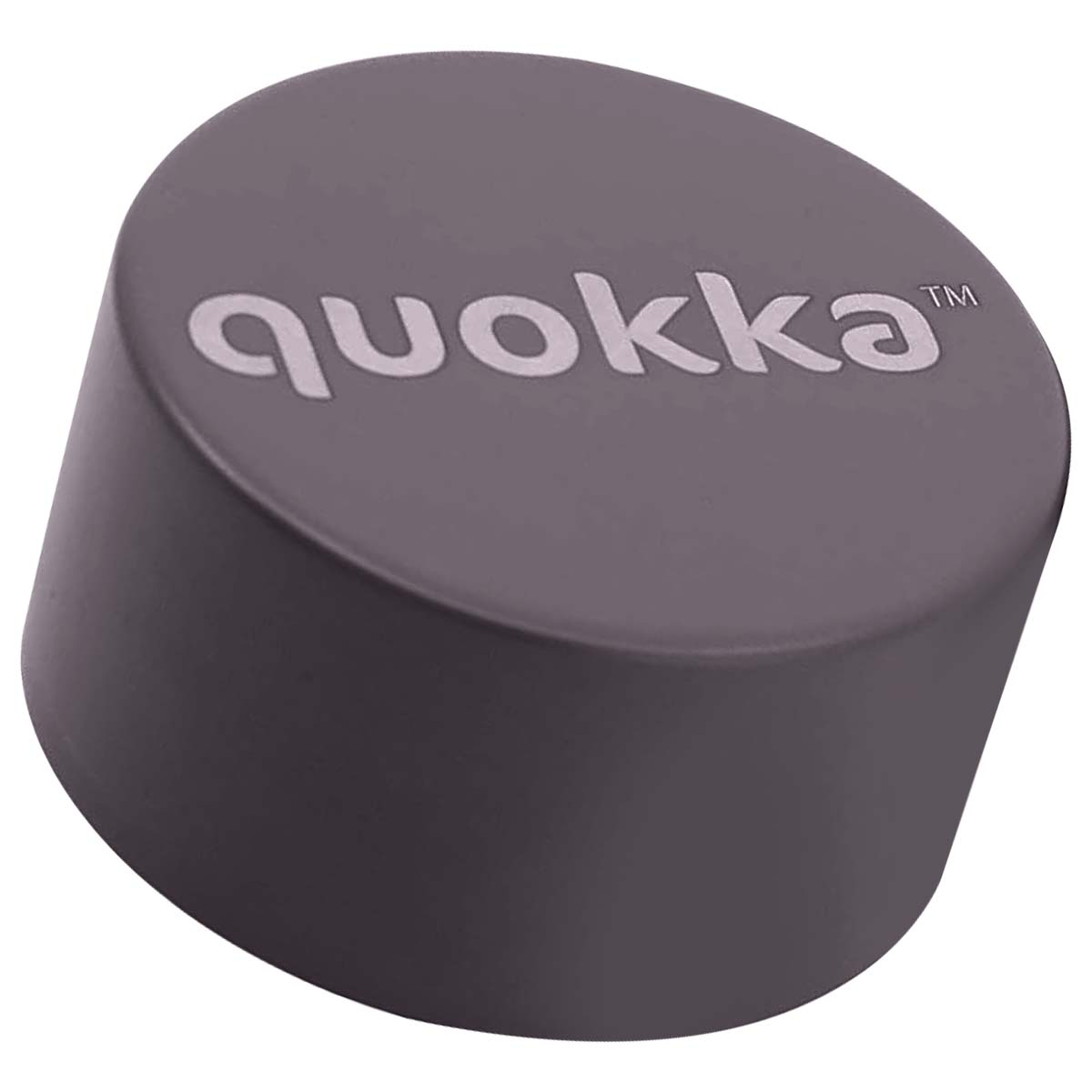 Tappo grigio Quokka con logo bianco.