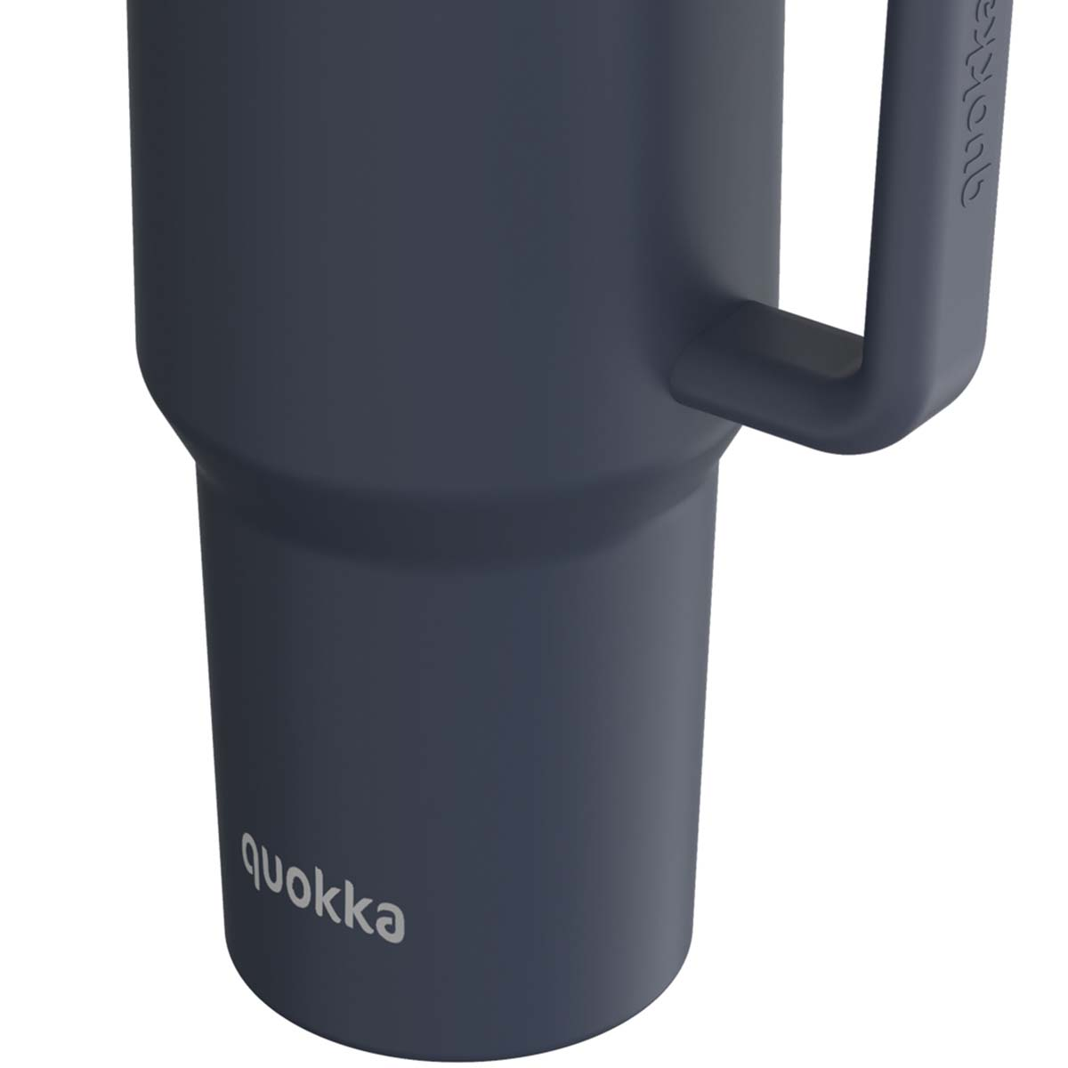 Tazza blu scuro con manico e logo "quokka".