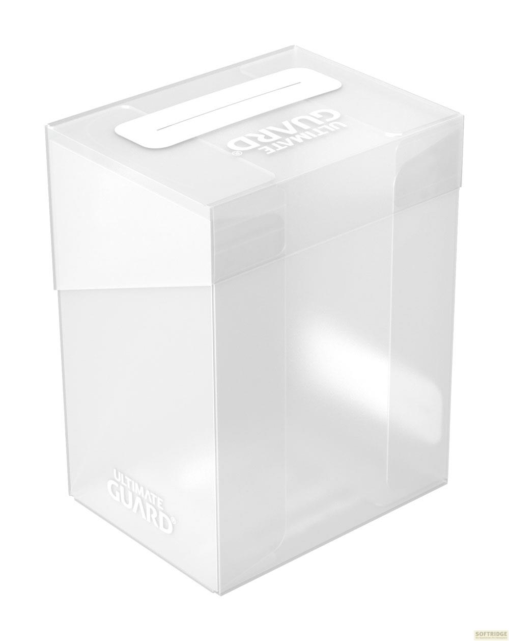 Un conteneur transparent avec le logo 'ULTIMATE GUARD'.