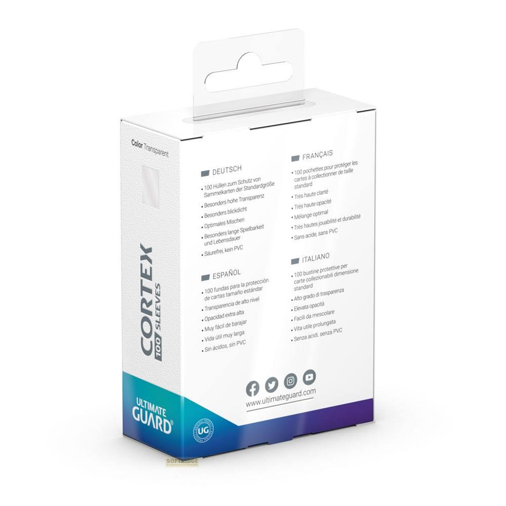 Confezione da 100 bustine CORTEX Ultimate Guard, trasparente.