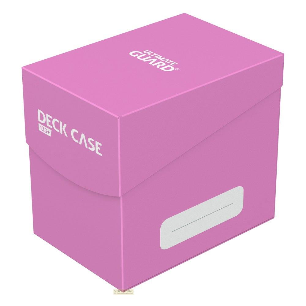 Une boîte de deck rose avec le logo Ultimate Guard.