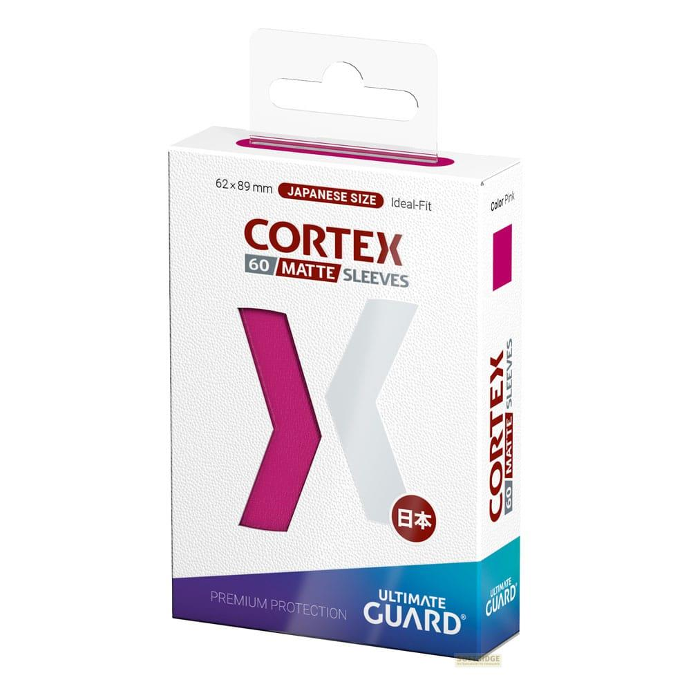 Boîte rose CORTEX 60 MATTE SLEEVES, taille japonaise 62x89mm.