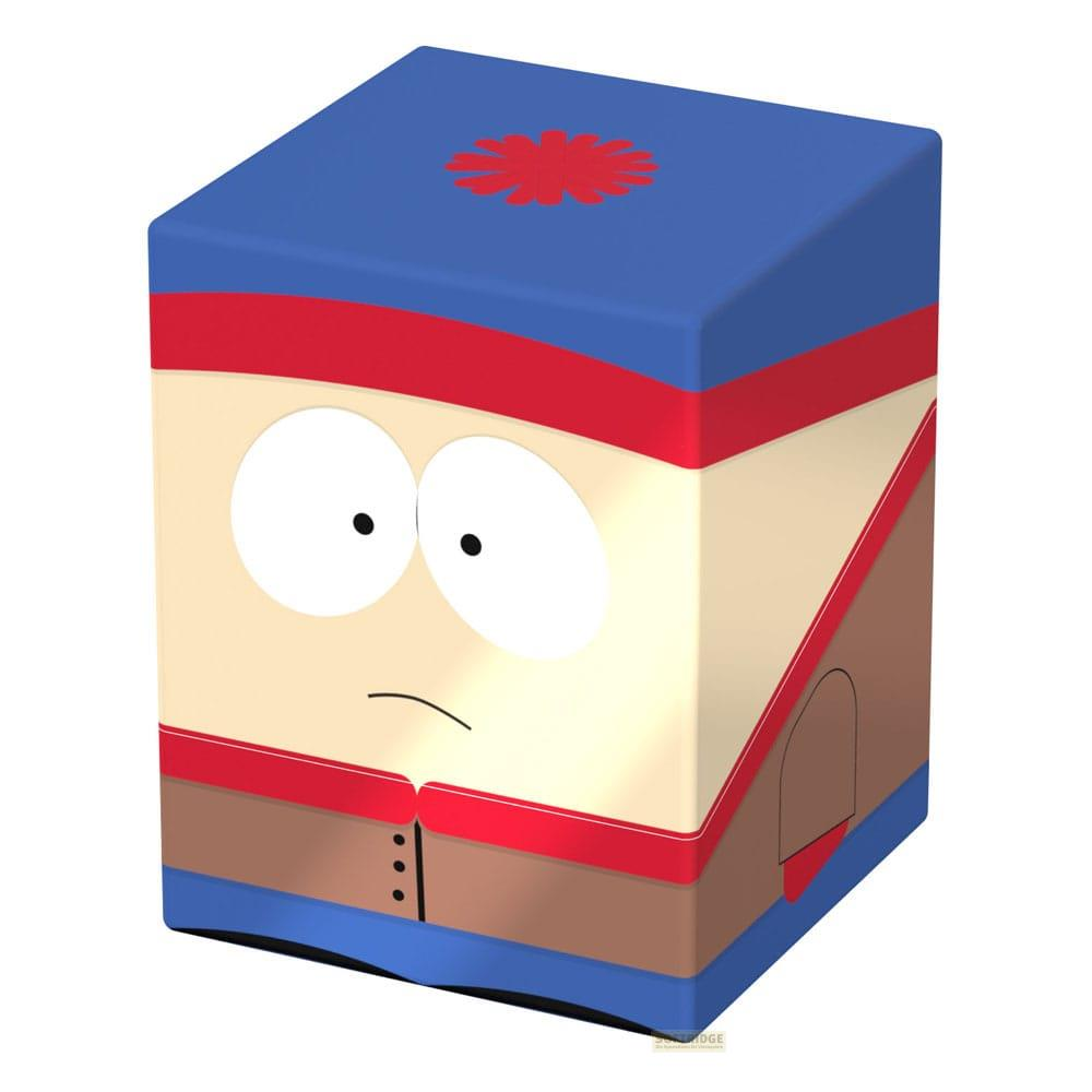 Personnage cubique avec le visage de Stan Marsh, chapeau bleu et bande rouge.