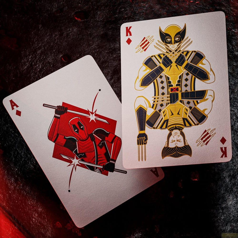 Carte da gioco con Deadpool come Asso e Wolverine come Re.