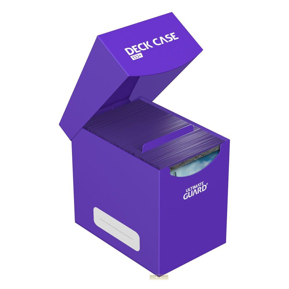 Custodia viola per mazzi con testo DECK CASE 133+ e logo Ultimate Guard.