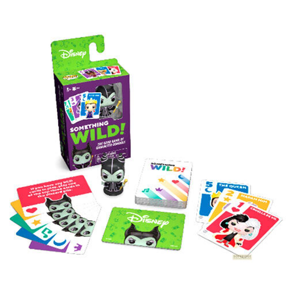 Jeu "Something Wild!" Disney avec figurines et cartes. Figurine de Maléfique au premier plan.