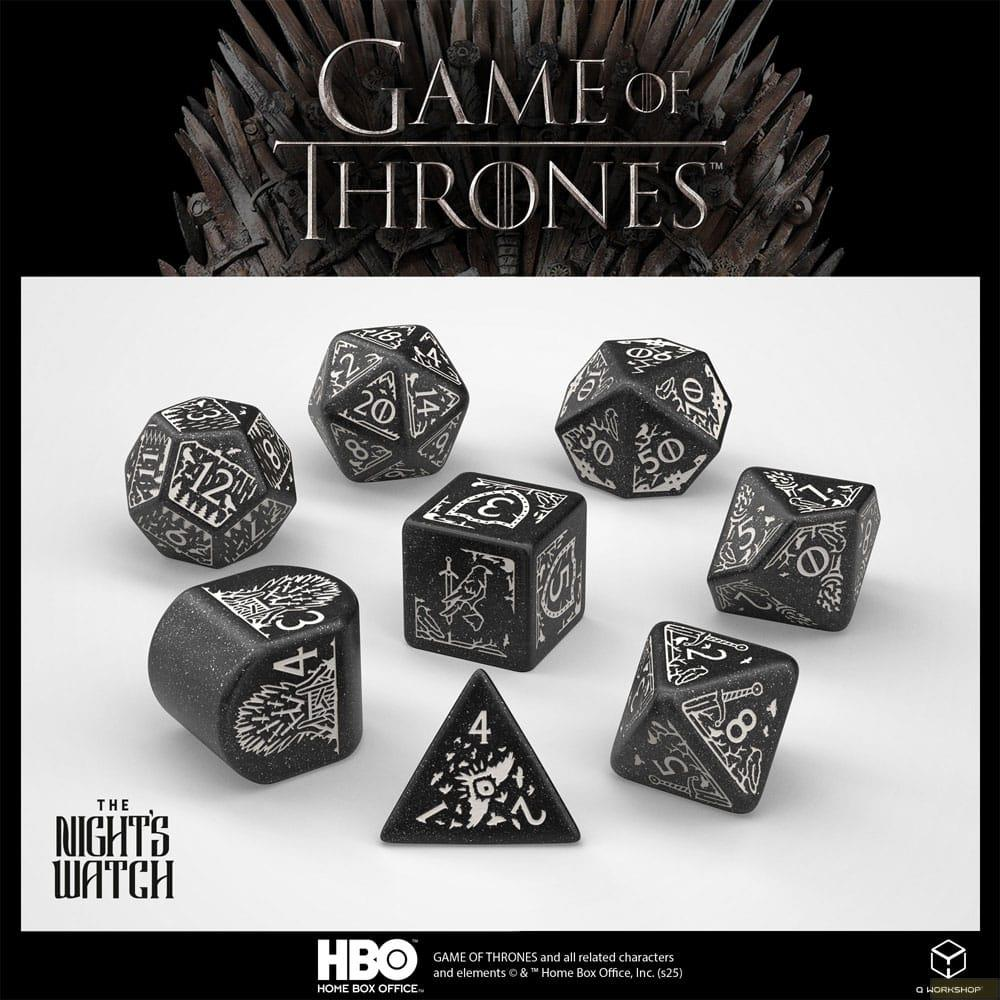 Set di dadi Game of Thrones con il logo dei Guardiani della Notte.