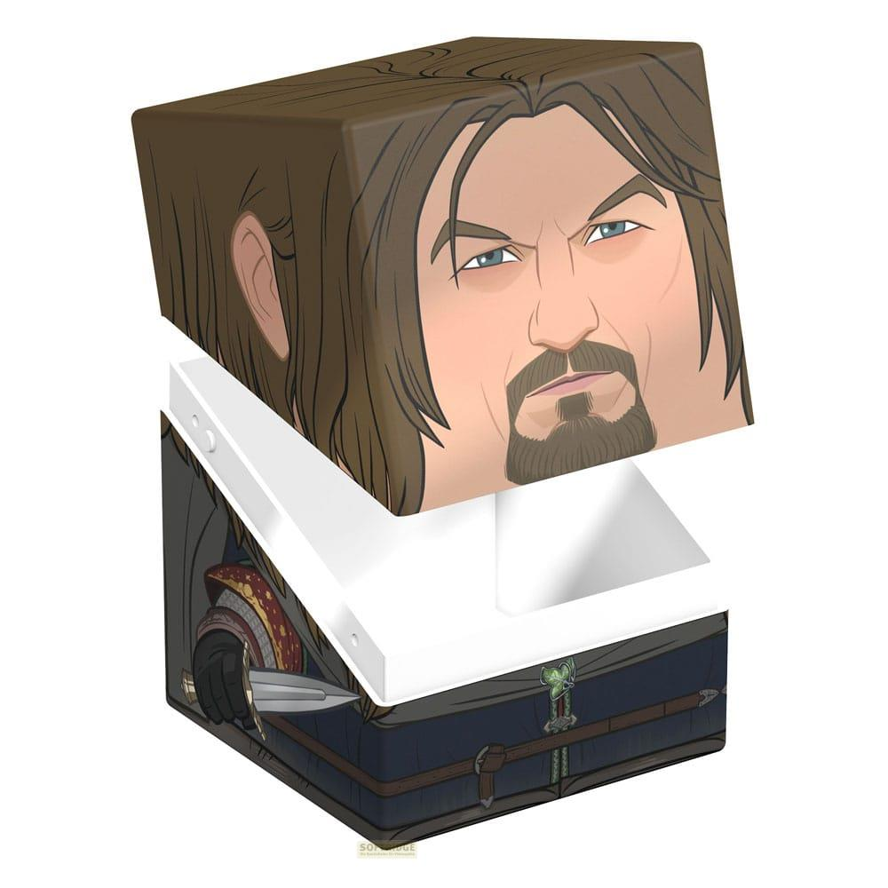 Un cube montre le visage et le corps d'Aragorn. Il a les cheveux bruns et une barbe.