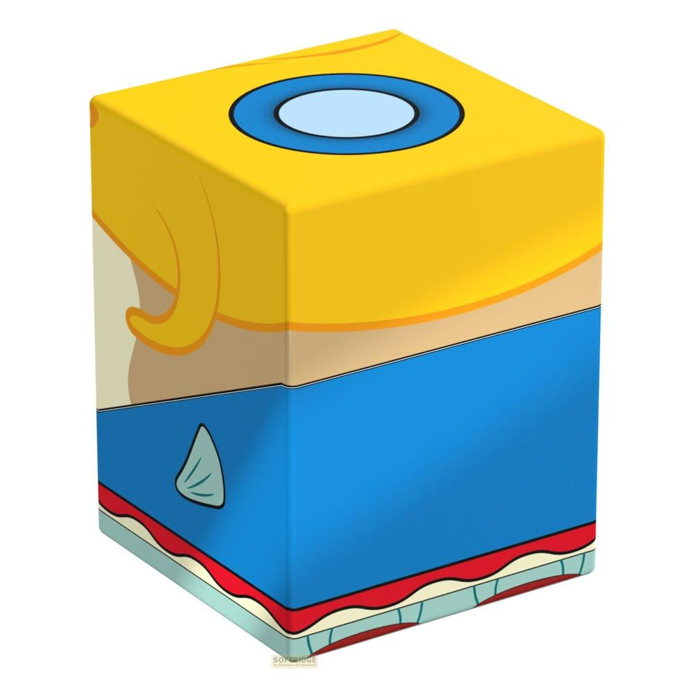 Un cubo giallo con un cerchio blu in cima e un corpo blu.