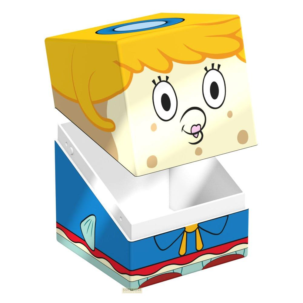 Una scatola rettangolare con una faccia da cartone animato simile a SpongeBob.
