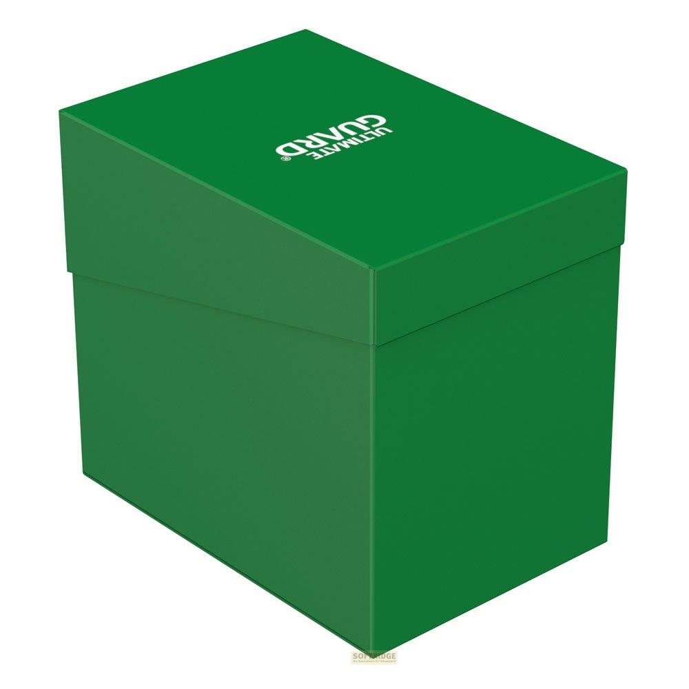 Scatola verde con logo "ULTIMATE GUARD" sul coperchio.