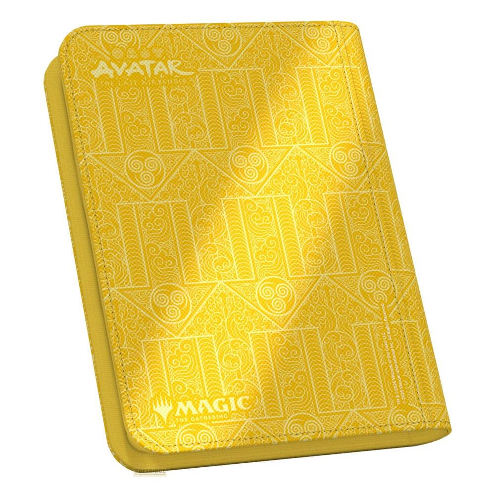 Étui jaune avec motifs Avatar et Magic The Gathering.