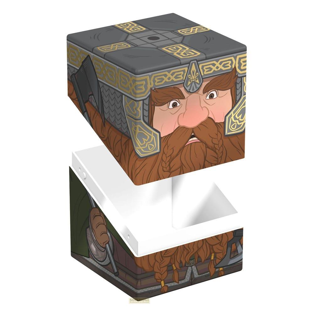 Un cube avec un visage de nain et un récipient ouvert avec une barbe de nain.