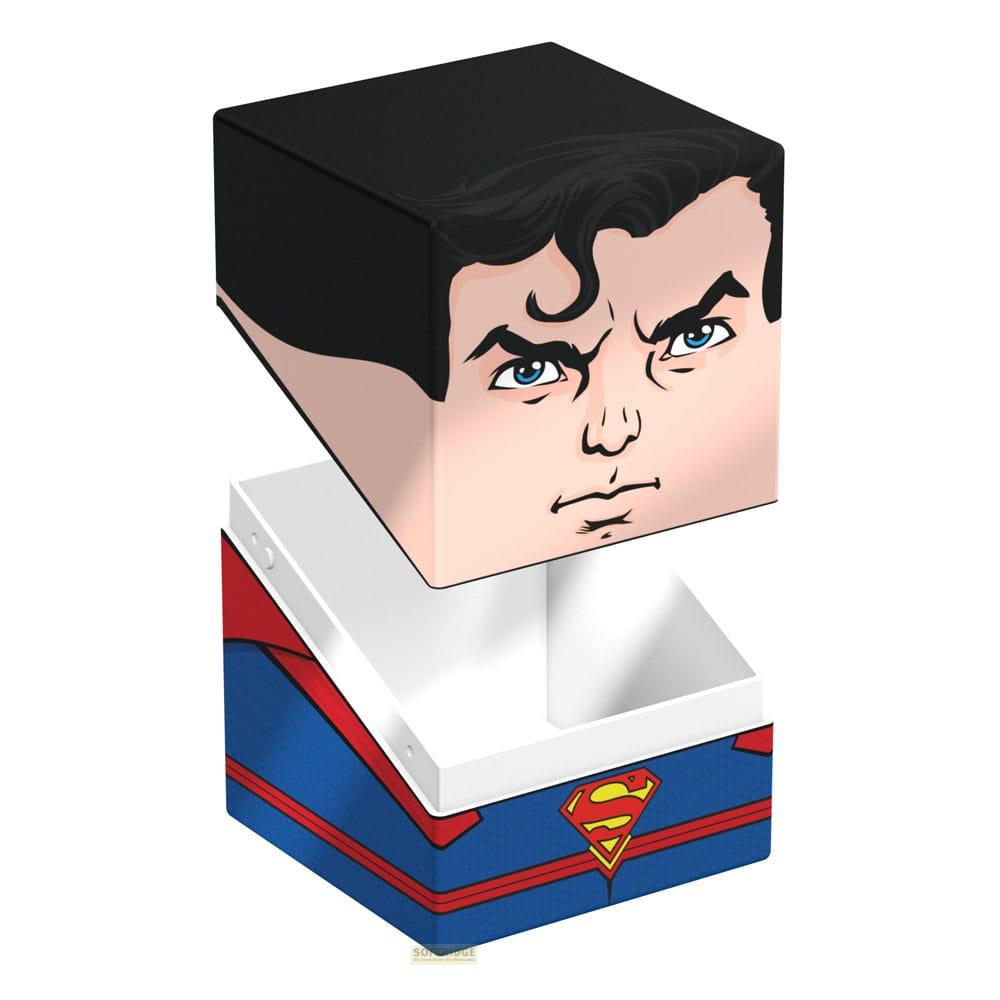 Visage de Superman sur la partie supérieure, costume sur la partie inférieure. Boîte ouverte.