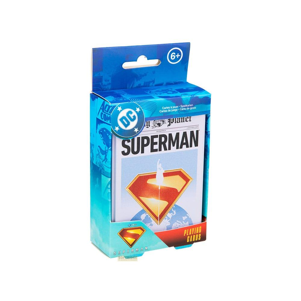 Emballage de cartes à jouer Superman avec logo DC Comics. Âge 6+.