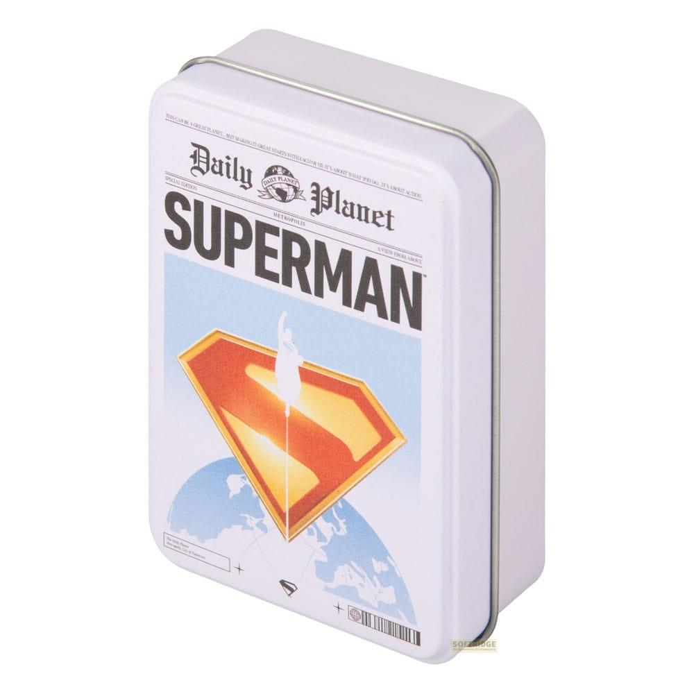 Boîte en fer blanc Superman avec logo Daily Planet et bouclier S.