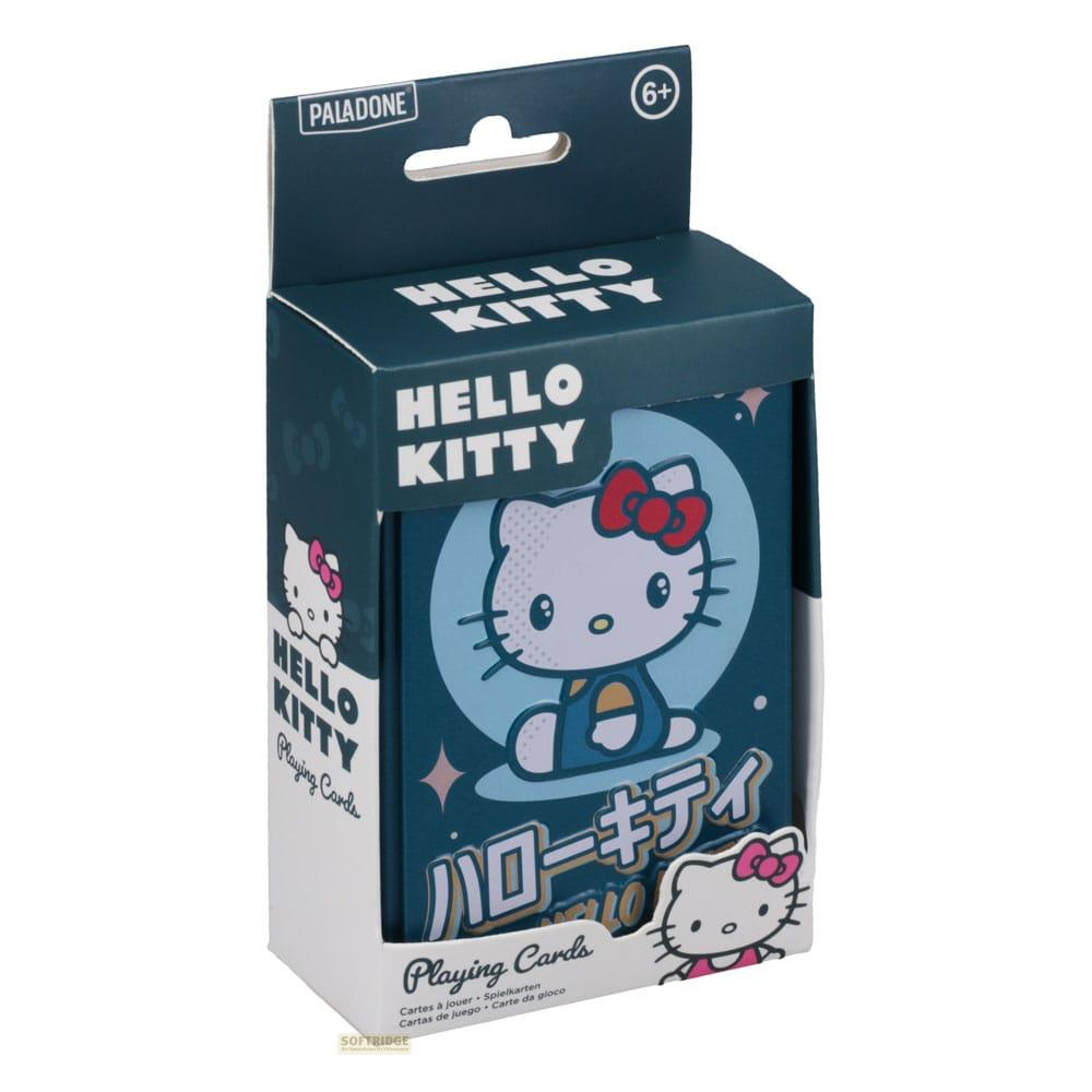 Une boîte de cartes à jouer Hello Kitty, recommandée dès 6 ans.