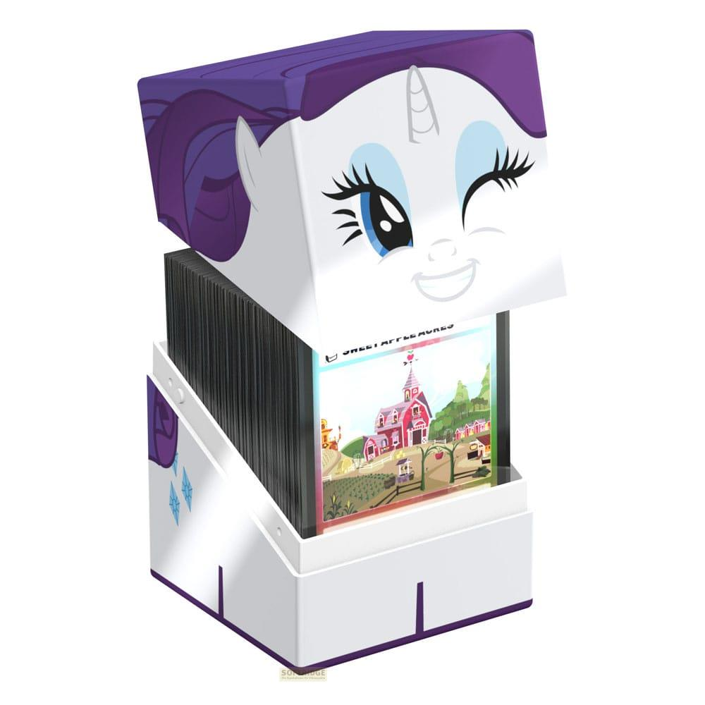 Un porte-cartes en forme de Rarity de My Little Pony rempli de cartes.