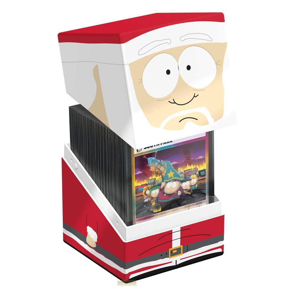 Una scatola di Babbo Natale di South Park con DVD, con personaggi con cappelli da mago.