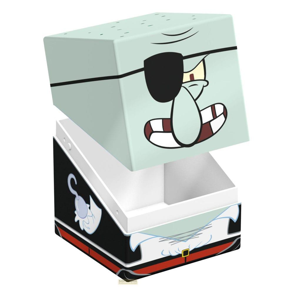 Una scatola con personaggi di SpongeBob, disegnata come una versione pirata di Squiddi.