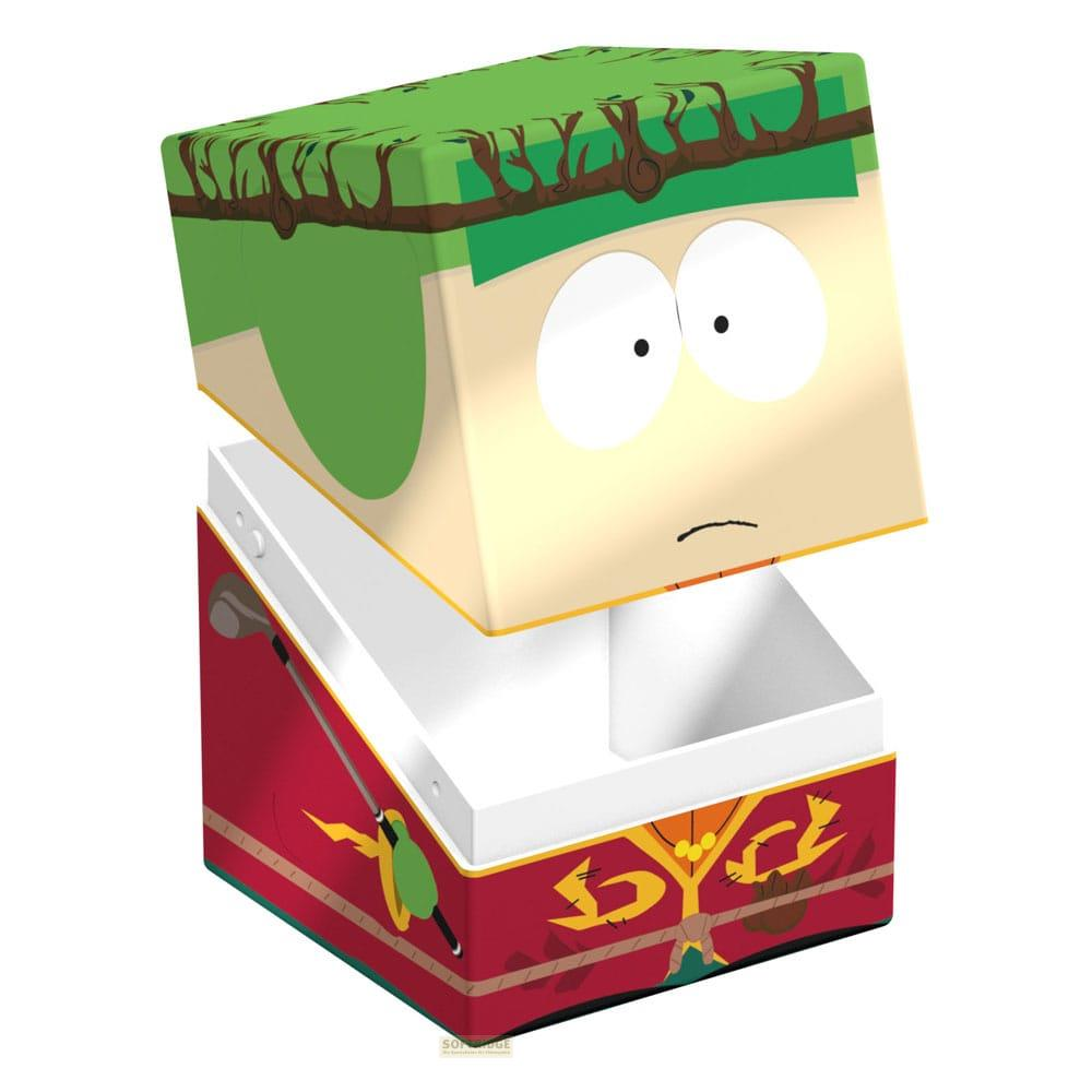 Una scatola rettangolare con la testa di un personaggio di South Park e base rossa.