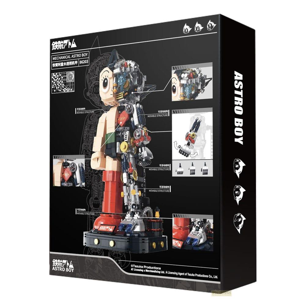 Astro Boy Modellbausatz-Verpackung mit detaillierter Darstellung des Roboters und beweglicher Teile.